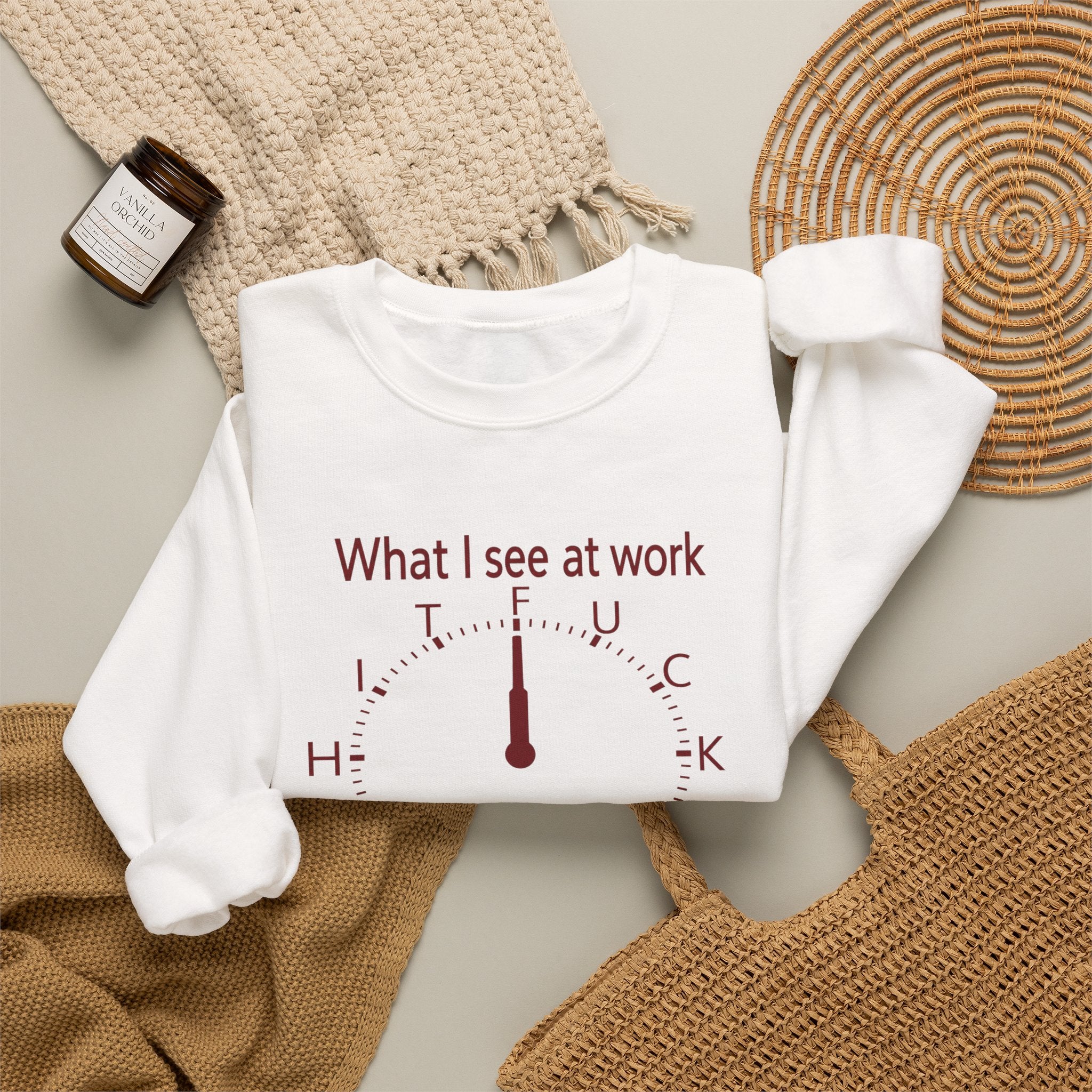 What I See At Work When I Look At The Clock (Red) Women's Sweatshirt