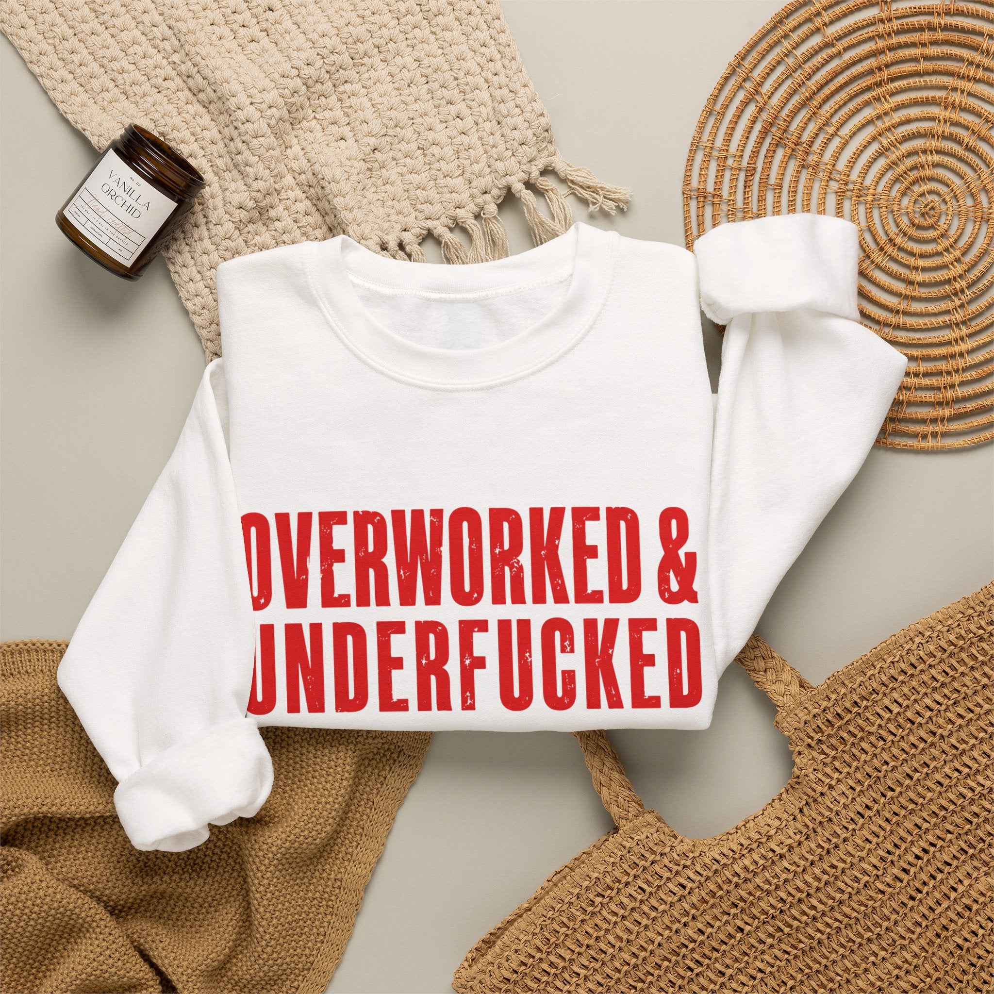 Overworked And Underfucked (Red) Women's Sweatshirt