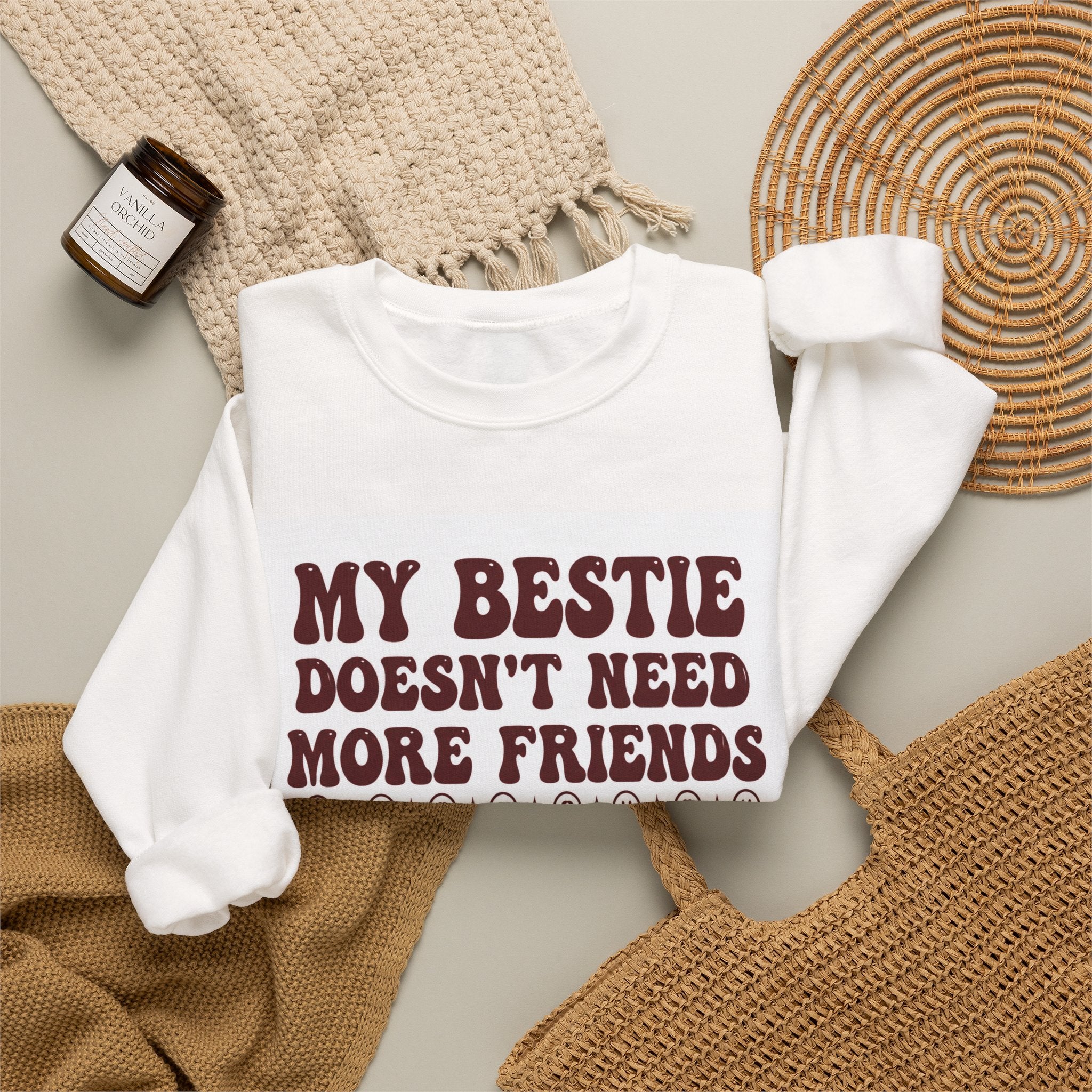 My Bestie Doesn't Need More Friends, She Has Me & My 13 Personalities (Red) Women's Sweatshirt