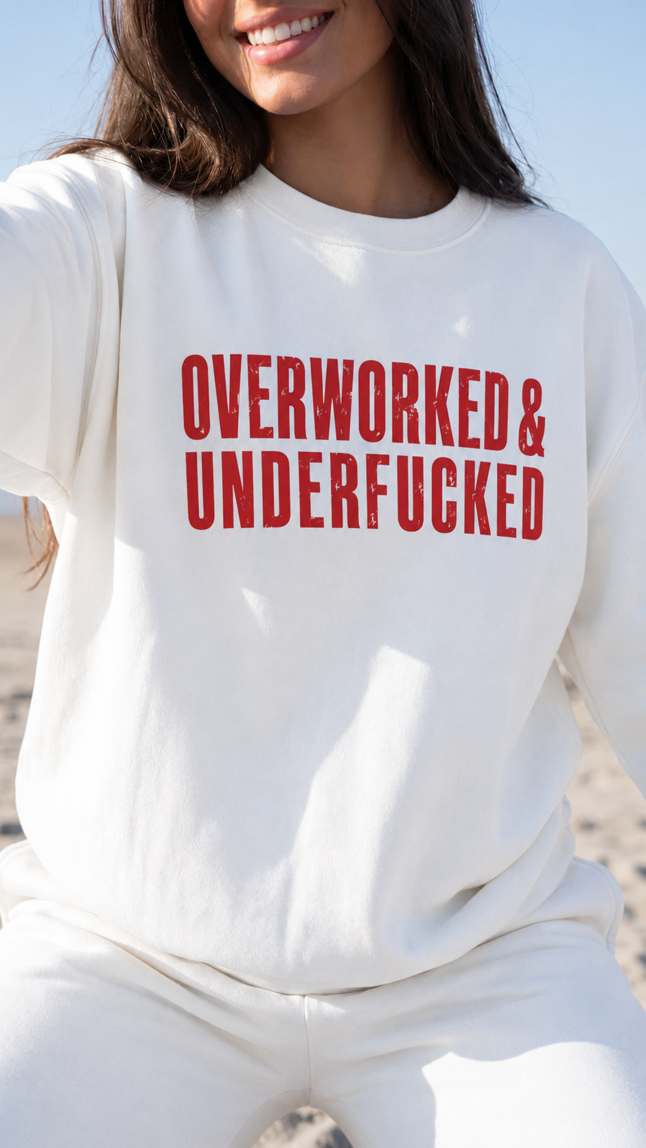 Overworked And Underfucked (Red) Women's Sweatshirt
