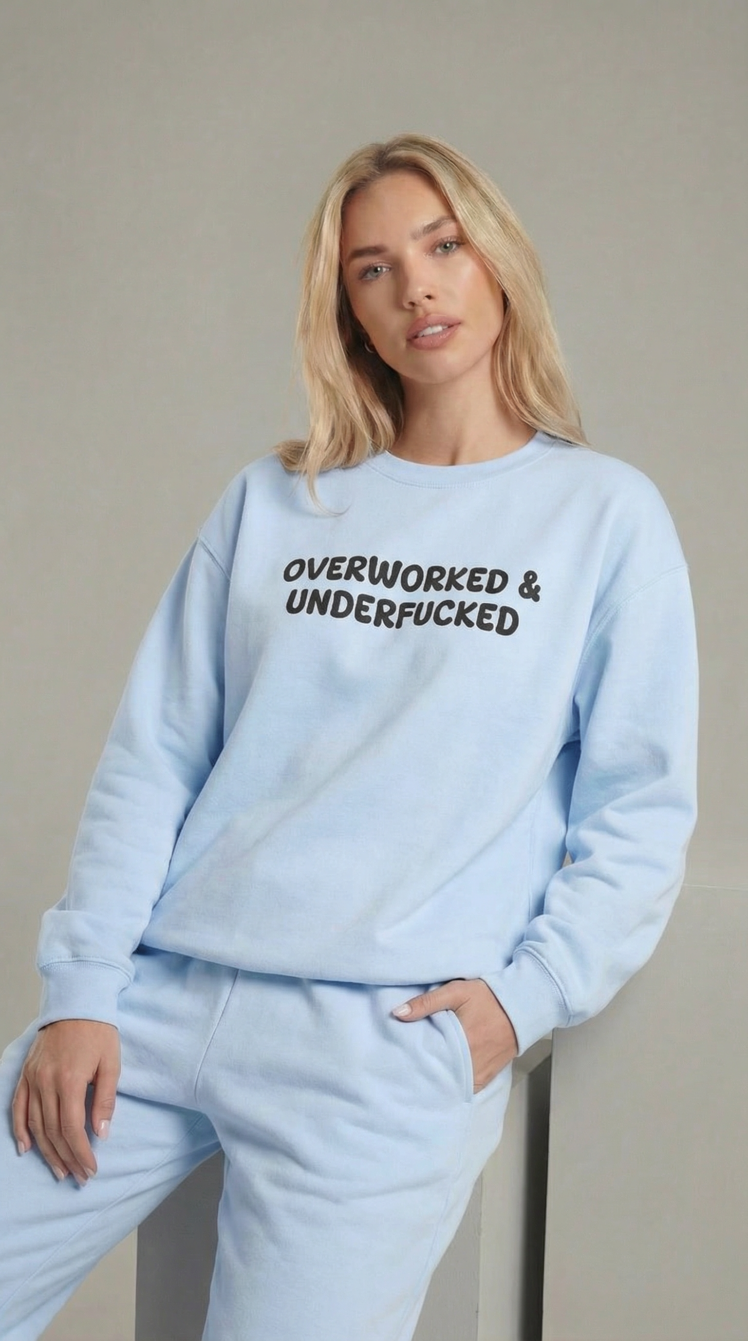 Overworked and Underfucked Crewneck Sweatshirt