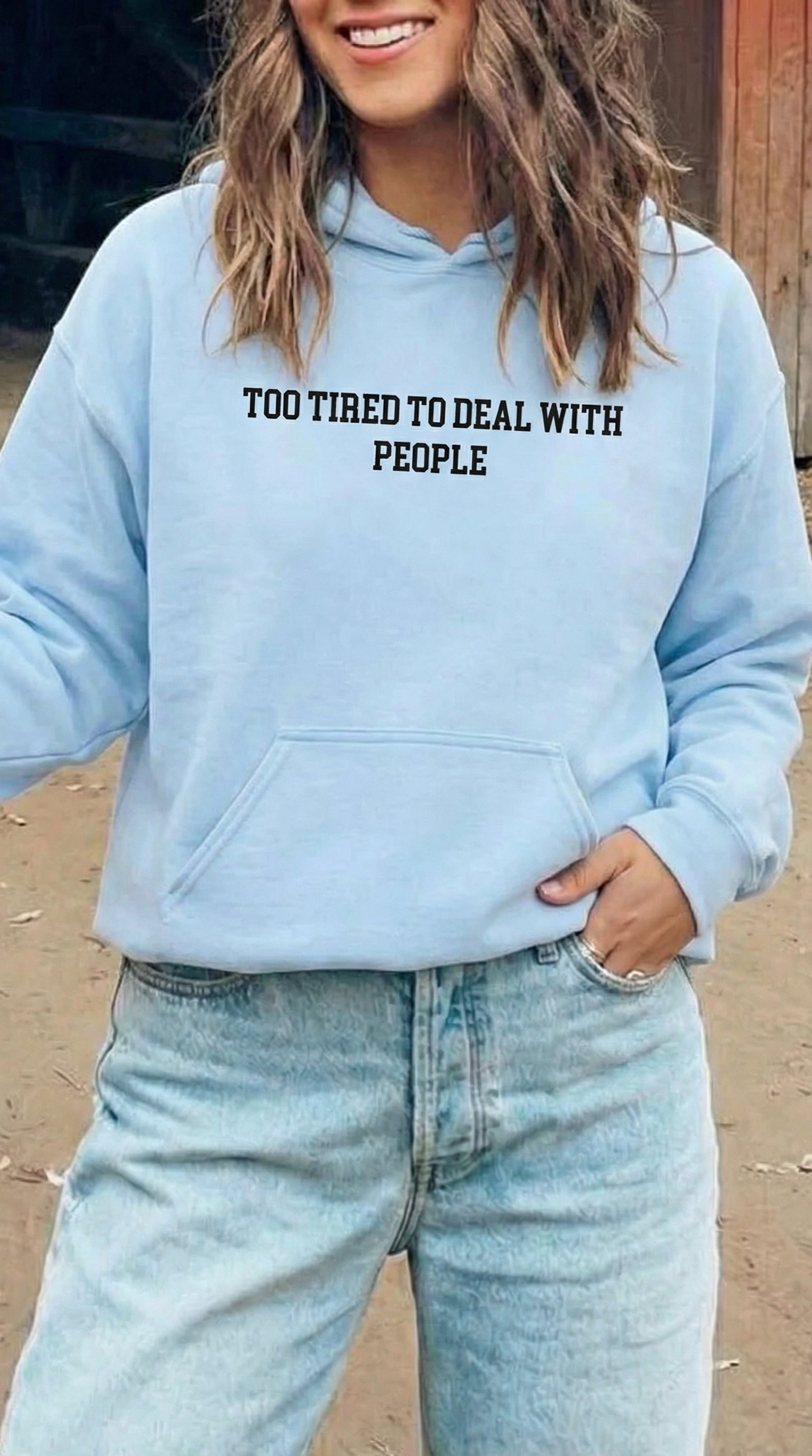 Too Tired To Deal with People Hoodie