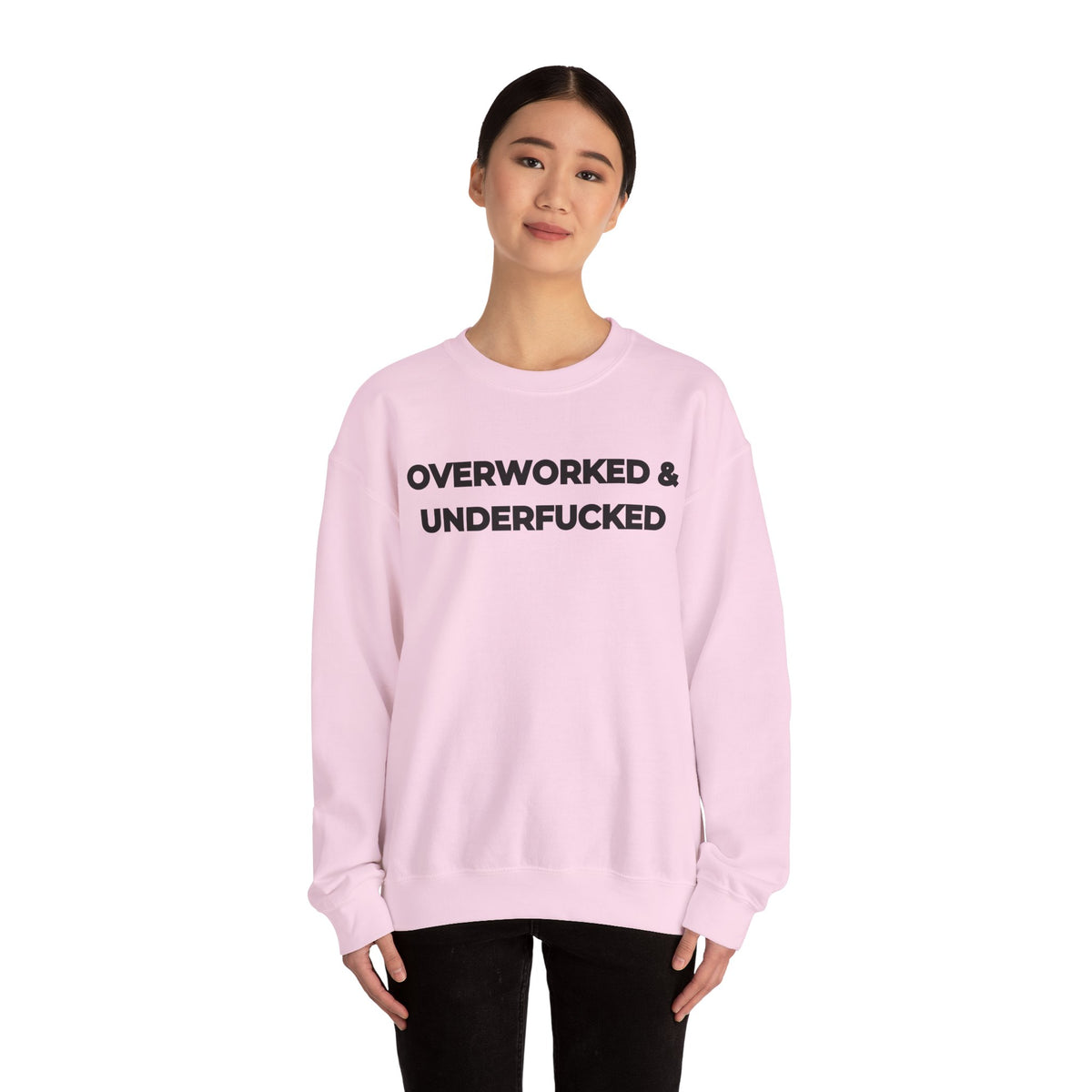 Overworked and Underfucked Uk Crewneck Sweatshirt