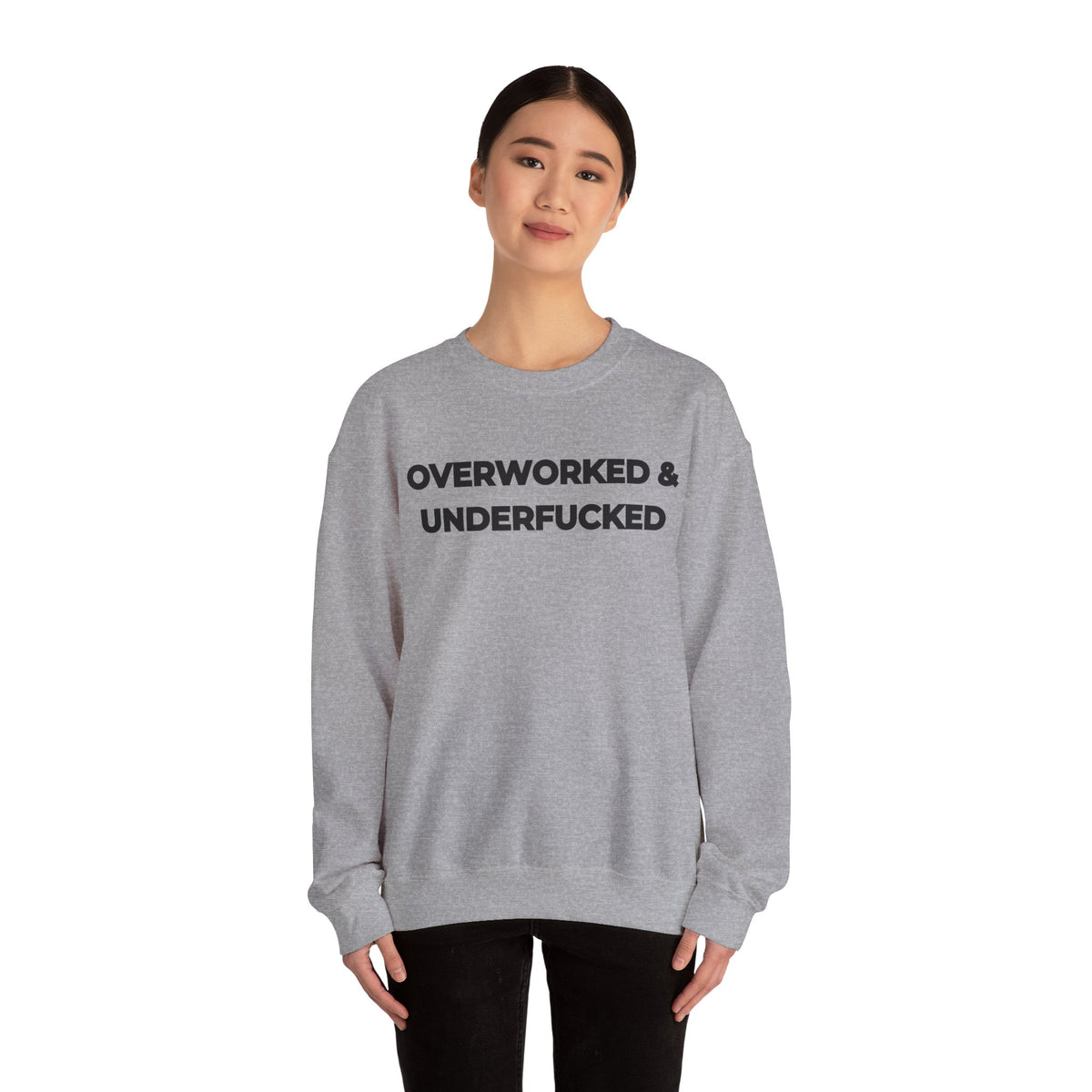 Overworked and Underfucked Uk Crewneck Sweatshirt