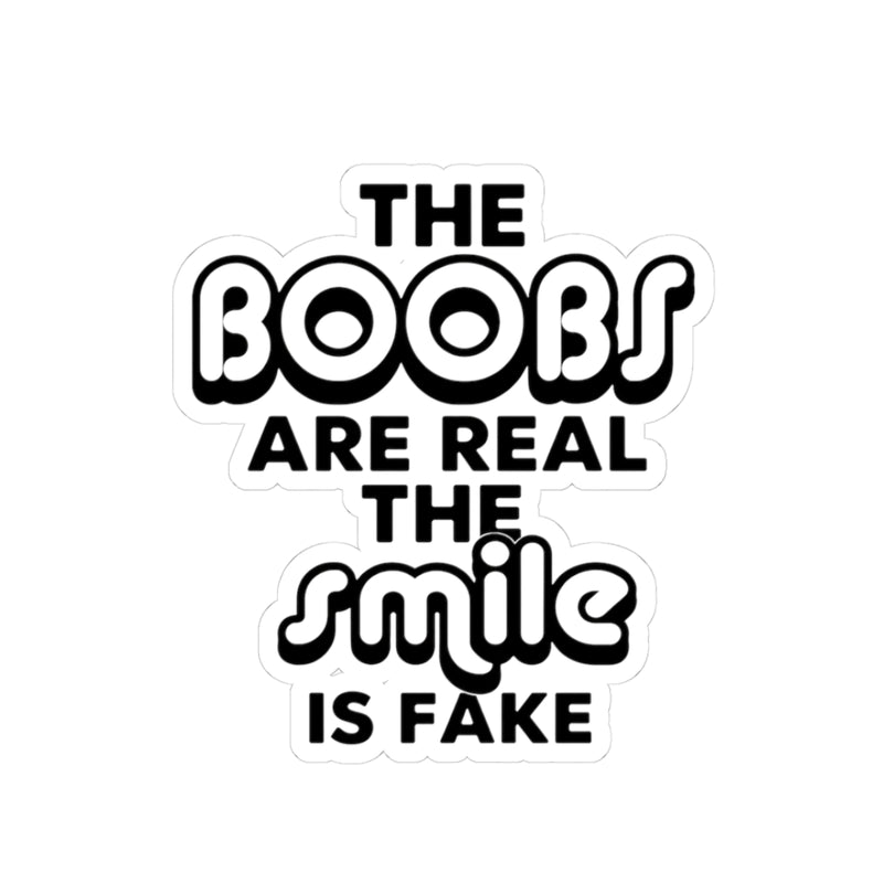 The Boobs Are Real The Smile Is Fake Sticker