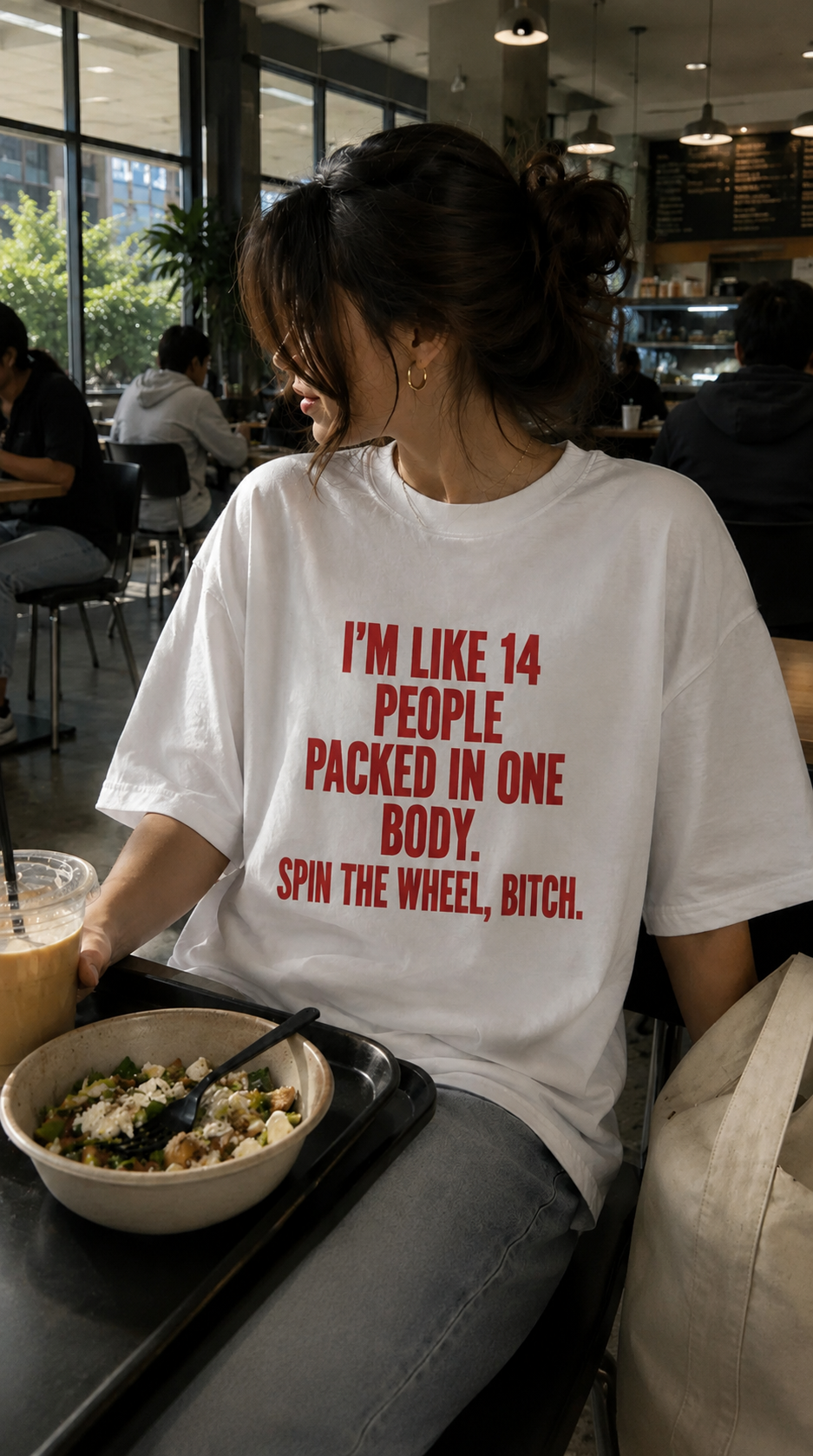 I'm Like 14 People Packed In One Body Spin The Wheel Bitch Sweatshirt (Red)
