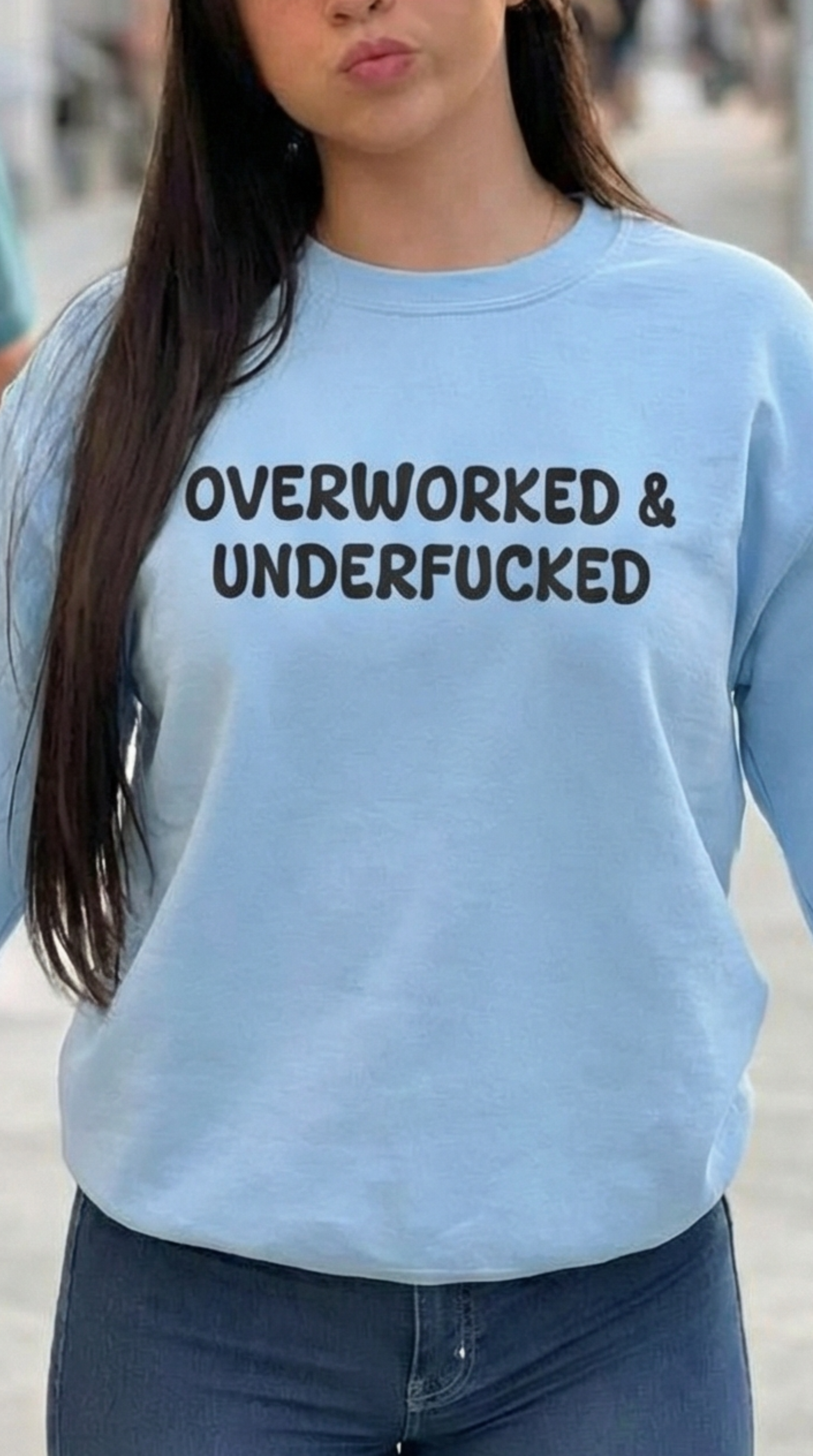Overworked and Underfucked Crewneck Sweatshirt