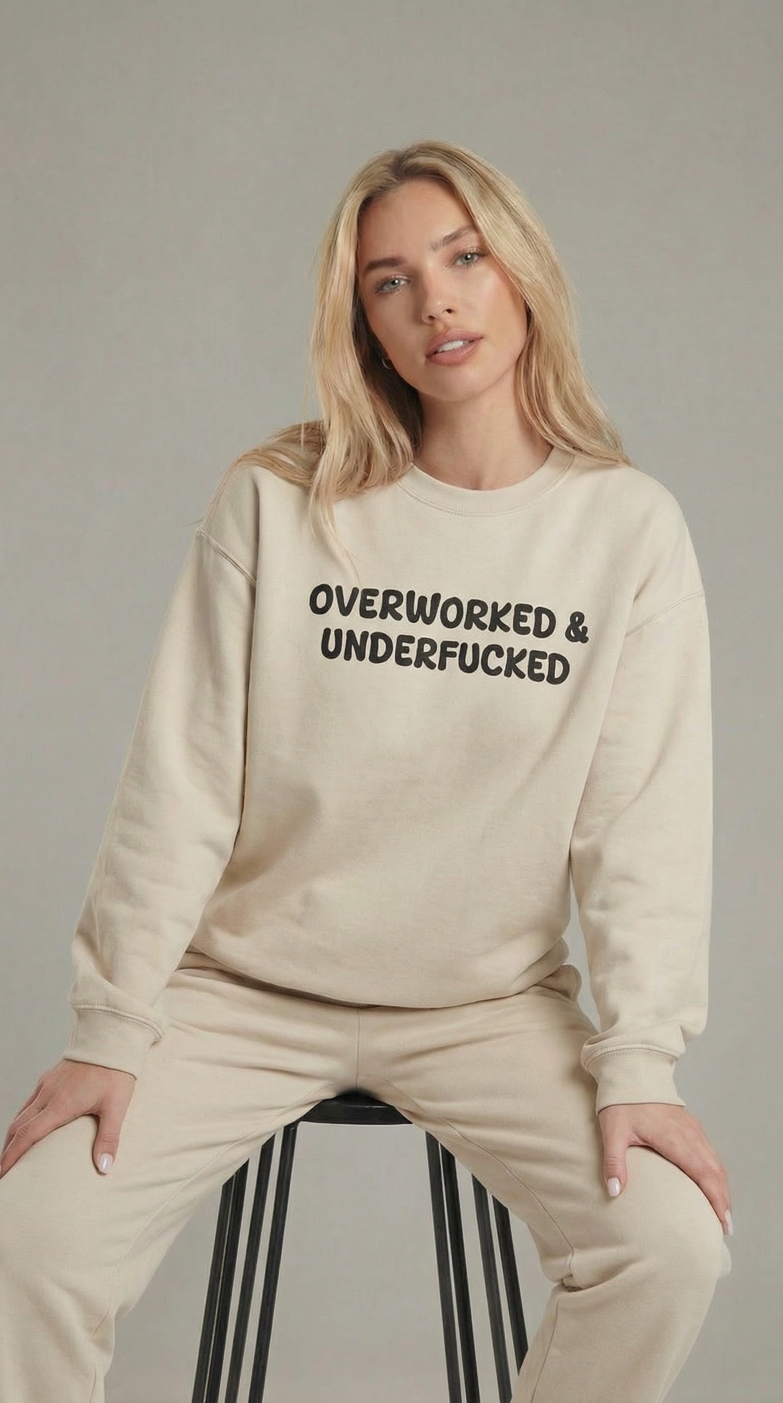 Overworked and Underfucked Crewneck Sweatshirt