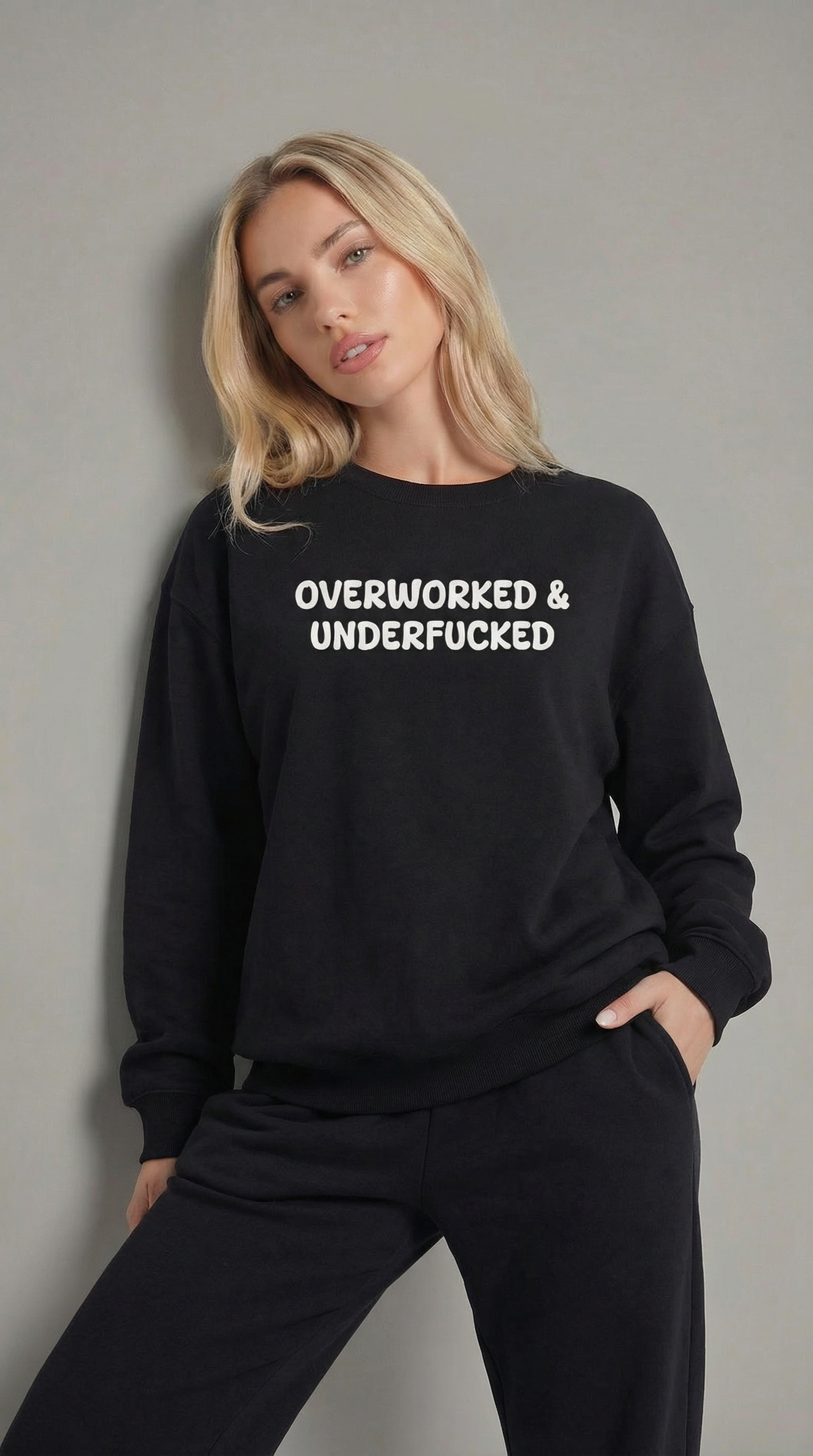 Overworked and Underfucked Crewneck Sweatshirt