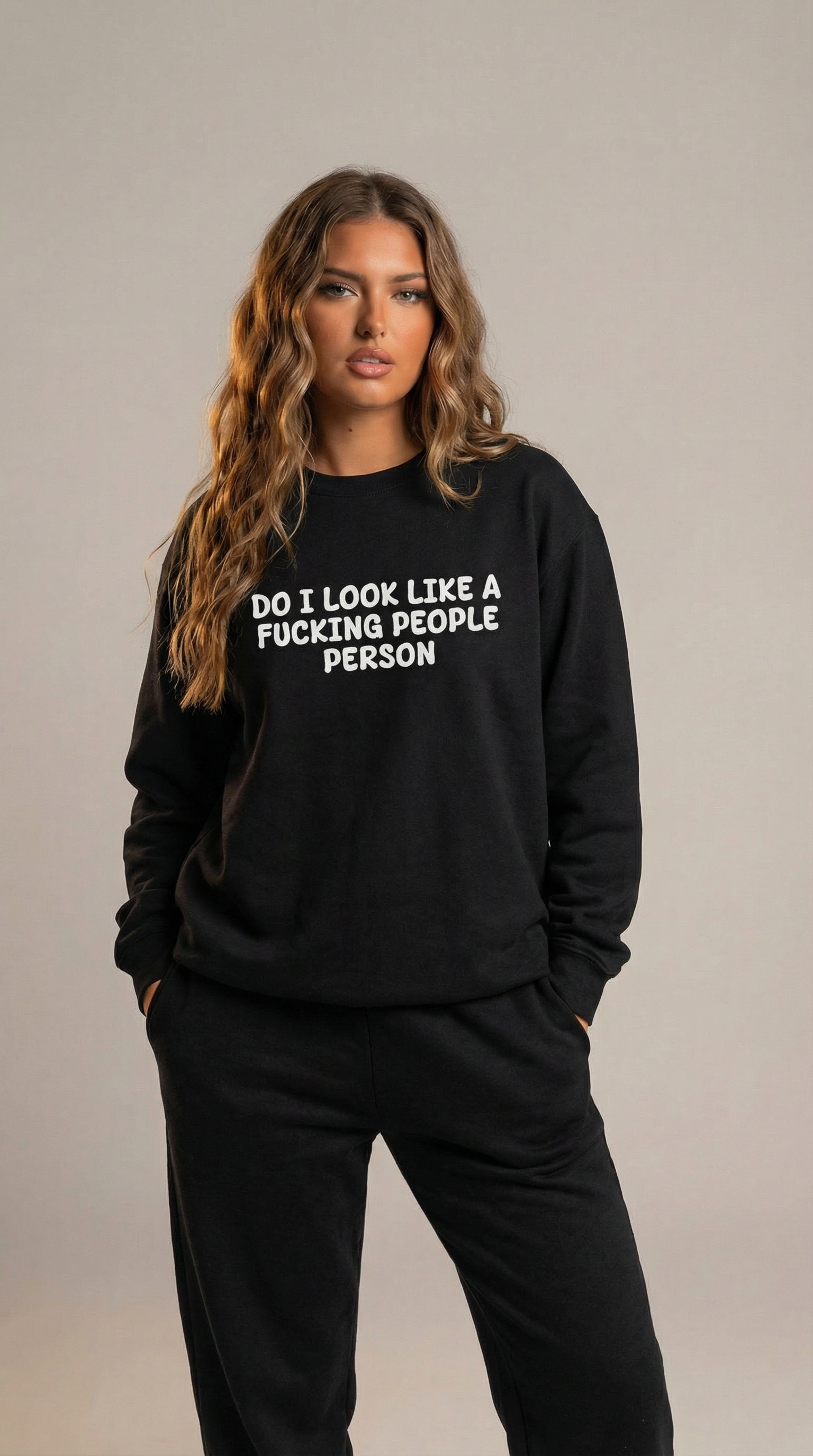 Do I Look Like A Fucking People Person Crewneck Sweatshirt