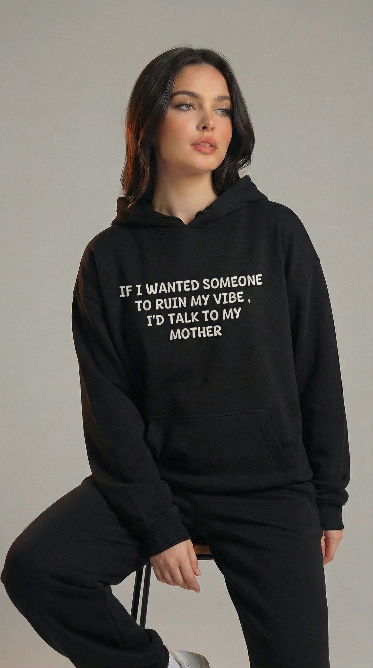 Ruin My Vibe Mom Hoodie